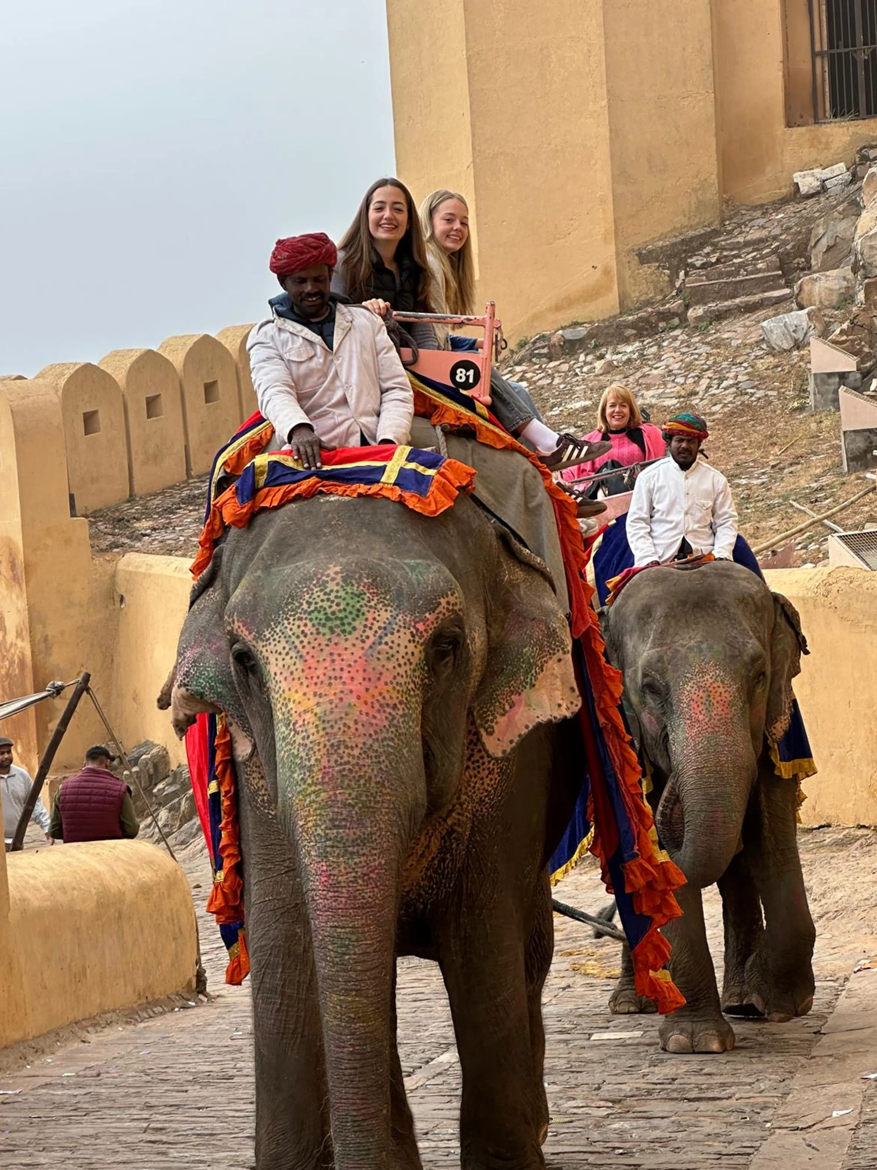Two people with flowers
