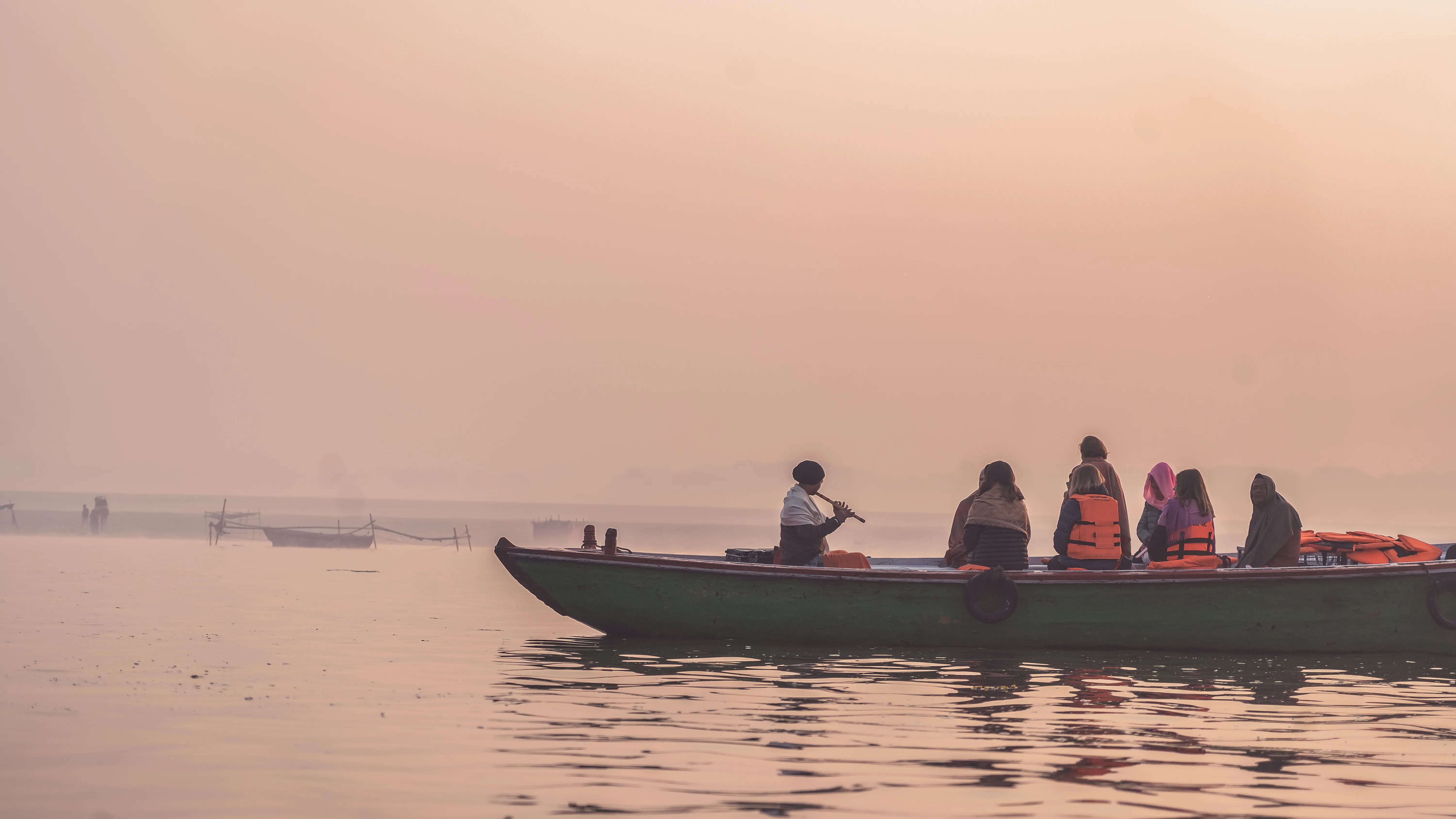 Morning boat ride on the Ganges river in Varanasi